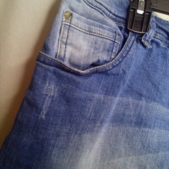 Promod Denim Skirt 16 Women Short Stretch Pockets Blue - Picture 7 of 16